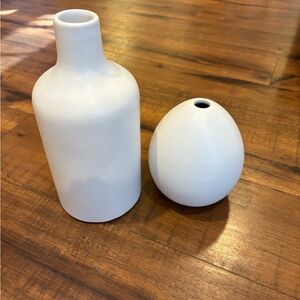West Elm White Ceramic Vases